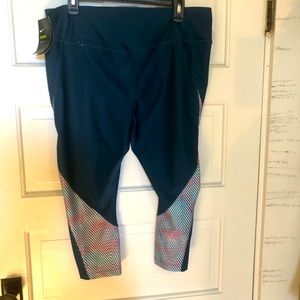 Teal NWT NIKE dri-fit workout cropped pants 1X